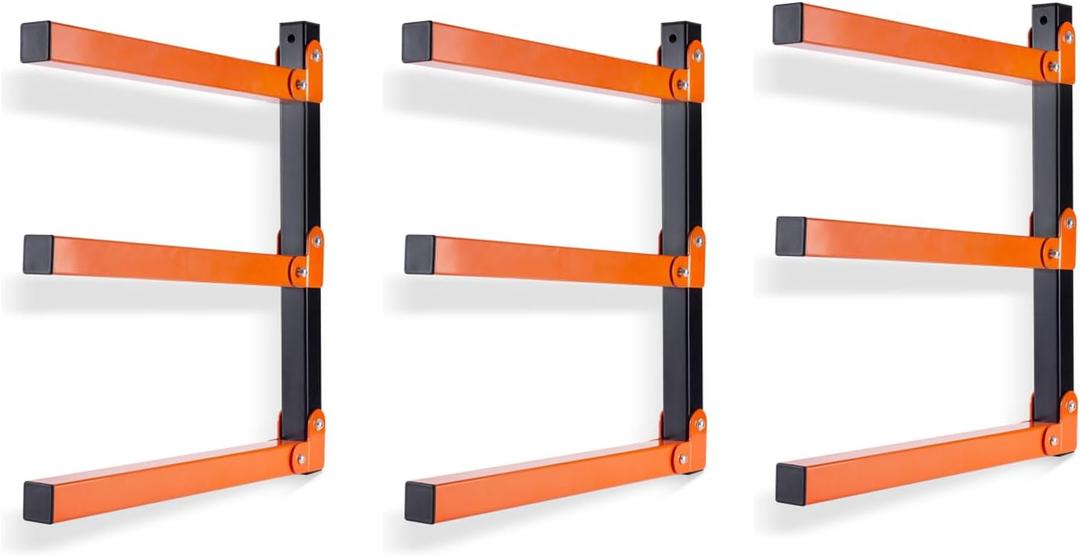 Ultrawall Wall Mount Wood Organizer Racks, Lumber Storage Metal Racks Wood Storage Racks with 3-Level (3 Pack)