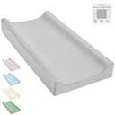 Vegan Leather Changing Pad Cover - 31"X 16" - Waterproof Wipeable, Extra Thick & Portable & Non-Slip Diaper Mat - Fits Standard Changing Tables for Baby Boy Girl (Gray)