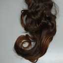 FELENDY Ponytail Extension, 18" Wrap Around Long Ponytail Hair Extensions Wavy Curly Clip in Pony Tails Hairpieces For Women (Light Auburn Mix Dark Brown)