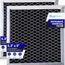 BlueStars 2-Pack 8206230A Microwave Charcoal Filter 5.3" x 5"  Compatible with Whirlpool & Maytag  Replaces 8206230 AP4299744 PS1871363 - Carbon Filters Refresh The Kitchen Stove Oven Air