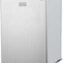 BLACK+DECKER 2.5 Cu. Ft. Compact Refrigerator, ENERGY STAR Certified, Single Door Mini Fridge with Chiller Compartment, Personal Fridge for Home or Dorm Room, R600a Refrigerant, BCRK25V,Stainless Look