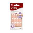 KISS Everlasting, Press On Nails, Nail glue included, 'Infinite', White, Medium Size, Squoval Shape, Includes 28 Nails, 2g Glue, 1 Manicure Stick, 1 Mini file