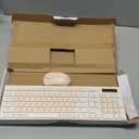 Wireless Keyboard and Mouse Combo, Full-Sized Wireless Keyboard and Adjustable DPI Mouse, 2.4GHz USB Receiver, Keyboard and Mouse for PC, Windows, Desktop, Laptop (Latte Color)