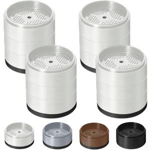 Bed Risers 1 inch, 2 inch, 3 inch, 4 inch Heavy Duty, Adjustable Furniture Riser for Table Desk Couch Sofa Chair Refrigerator Washing Machine, Stackable Bed Raisers Blocks (White 4 Pack, 1+1+1 inch)