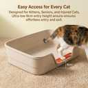 Suhaco Low Entry Litter Box for Senior Cats Extra Large Cat Litter Box with High Sides for Kitten, Anti Splashing & Easy to Clean for Indoor Cats Litter Pan (Green)