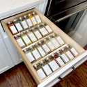 MIUKAA Clear Acrylic Spice Drawer Organizer, 4 Tier Seasoning Jars Drawers Insert, Kitchen Spice Rack Tray for Drawer/Countertop (Jars not included) (4 Pcs x 13 inch Width, Transparent)