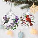 Hummingbird Stained Glass Ornament - Christmas Ornaments | Christmas Decorations for Tree | Holiday Ornament Gifts for Hummingbird Lovers | Holiday Party Gifts | Gift Ideas & Xmas Gift
