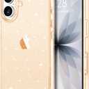 Hython for iPhone 17 Case Glitter, Clear Glitter Sparkly Shiny Bling Sparkle Cute Cover, Anti-Scratch Soft TPU Thin Slim Fit Shockproof Protective Phone Cases for Women Girls, Gold Glitter