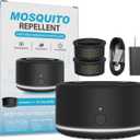Virine Mosquito Repellent Outdoor Patio, Rechargeable Mosquito Repeller with UL Adapter, Plant-Based Citronella Peppermint Refills, Portable Bug Repellent for Backyard Camping Deck, Night Light