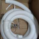 1-1/2-Inch Pool Hoses for Above Ground Pools with Clamps - 1.5" Diameterd Replacement Pool Pump Hose Compatible with Intex Coleman Skimmer Surface Pool Pump (White -2 Pack)