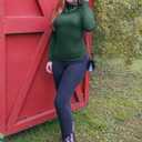 ZESICA Women's Long Sleeve Tops Mock Neck Ruched Tight Shirts 2026 Spring Trendy Outfits (Green, L)