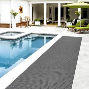Drainage Non Slip Flooring Mat, 3x10 Ft Commercial Floor Mat Anti-Fatigue Rubber Matting H-Shaped Drain Floor Mat Roll, for Garage Restaurant Swimming Pool Patio Bathroom Washroom Wet Area