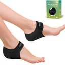 Welnove Gel Heel Protector Cups, Inserts Pads for Women Men, Plantar Fasciitis, Heels Spur Pain Relief, Achilles Tendonitis Dry Cracked Heel Support Cushion Black (W 4.5-9 / M 5-8)