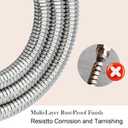 Shower Hose, 79 Inches Extra Long Stainless Steel Handheld Shower Head Hose Replacement with Brass Insert and Nut, Flexible Hose Extension for Hand Held Shower Head