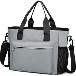 Insulated Lunch Box for Women Men Adults,Adjustable Shoulder Strap Reusable Lunch Bag for Office Work Picnic Camping Beach Outdoor Large Lunch Bag-Grey (Gray)