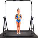 MARFULA Foldable Gymnastic Bar for Kids Ages 3-12, 9 Height Levels, 200 lbs Weight Capacity, 5 Ft Length Gymnastic Kip Bar with Mat, Gymnastic Equipment for Home and Gym Center Indoor Outdoor Use