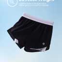 PATPAT Girls 2-in-1 Shorts, Ultra-Light Quick-Dry Active Shorts with Bamboo Viscose Liner for Kids Soccer Dance Biker Sports (Black, S)