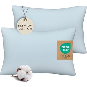 Pobibaby - 2 Pack Premium Toddler Solid Pillowcase Sized 13"x 18" - Ultra Soft Jersey Knit - Crib Pillow, Kids Pillow, Travel Pillow Case Cover (Baby Blue)