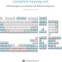 Dokodoko Rainy Pig Keycaps - PBT Cherry Profile, Dye-Sub, 168 Keys, Cute Minimalist Pastel Set for Mechanical Keyboards