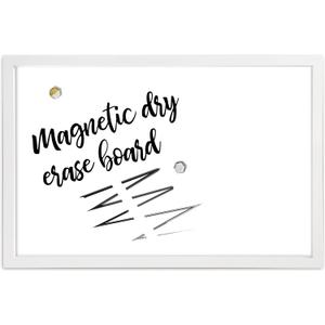 Loddie Doddie Magnetic Dry Erase Board - 24 x 36 in, White Frame - Wall-Mount Whiteboard for Office & Home - Stain-Resistant Magnetic Whiteboard for Wall - Built-in Tray on Marker Board