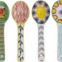 Ceramic Coffee Spoons Set of 6  Multipurpose Teaspoons for Espresso/Tea/Dessert | Assorted Bright Colors, Lead-Free | Dishwasher/Microwave Safe | Cute Decorative Spoons for Kitchen & Gifts (5.25")