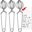 Snap Ball Tea Strainer 3 Pack Tea Infuser with Handle Tea Mesh Infuser Snap Ball Strainer Steep Loose Leaf Tea Infuser Fine Mesh Ball Tea Filter Strainer for Spices and Seasonings