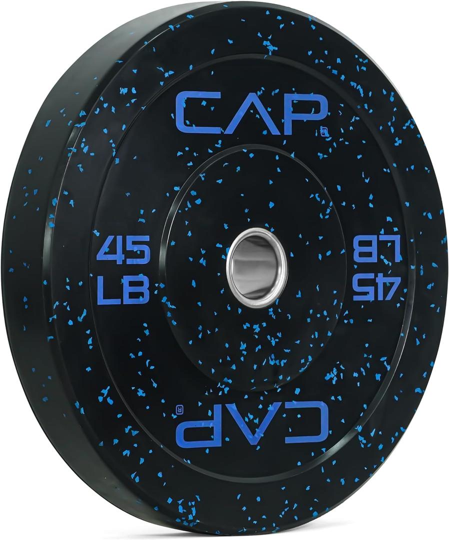 CAP Barbell Rubber Olympic Bumper Plate | Multiple Options/Colors (45lbs - Single)