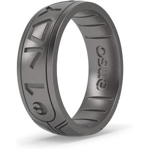 Enso Rings Star Wars Silicone Ring - I Love You - Comfortable and Flexible Design - Aurebesh - Platinum - Size 10
