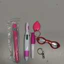 6 Pcs Nurse Pen Set Include Permanent Marker Pen Retractable Ballpoint Pen Keychain Clip Foldable Scissors Lights LED Flashlight Keychain for Nurse Accessories(Pink)