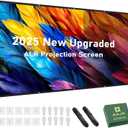 AAJK ALR Projector Screen, 4K Movie Projector Screen 16:9 HD Foldable Anti-Crease Portable Projector, Movies Screen for Home Theater Outdoor Indoor Support (120in Pro)