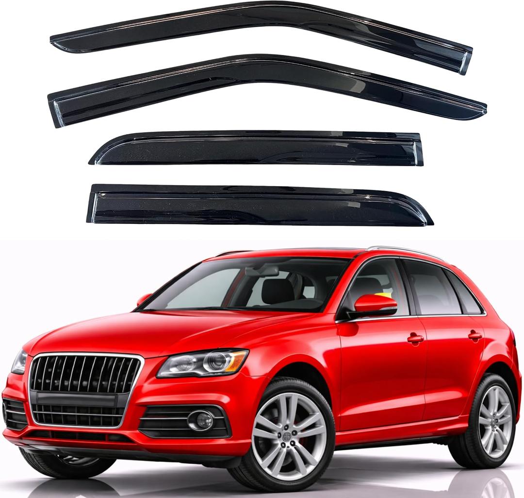 KPY Rain Guards Fit for 2009-2017 Audi Q5, Out-Channel Window Visors Vent Wind Deflectors 4PC, Car Accessories for 09-17 Audi Q5