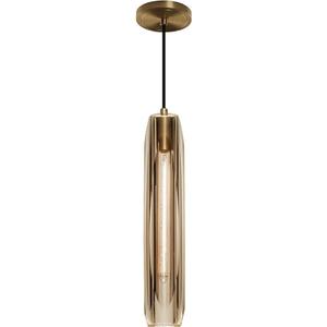 KCO Lighting Mid Century Modern Pendant Light Fixture Crystal Long Kitchen Pendant Lighting Over Island Contemporary Amber Glass Ceiling Pendant Lamp for Dining Room