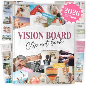 BrightenKidz Vision Board Book  Create Your Dream Life with Inspirational Clip Art, Collage Pictures & Quotes | Vision Board Supplies Kit for Women | Ideal Magazines to Visualize & Achieve Your Goals