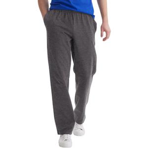 Hanes Essentials Sweatpants, Men’s Cotton Jersey Pants with Pockets, 33”, Charcoal Heather, Large