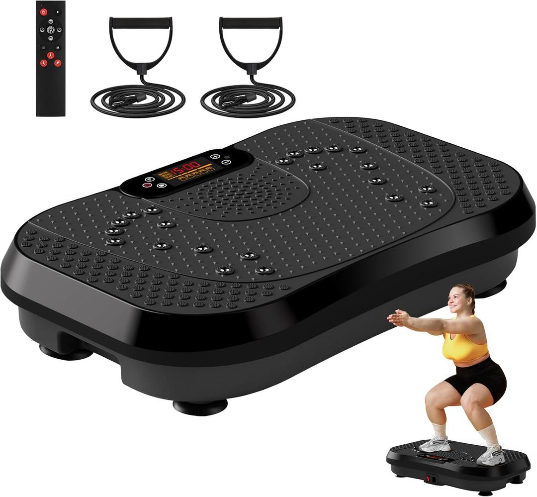 SoftGym Vibration Plate Exercise Machine for Lymphatic Drainage & Fitness
Quiet Heavy Duty 450lbs Capacity Platform, 120 Speeds Shake Machine with Resistance Bands for Home Muscle Activation