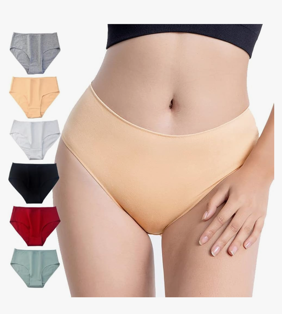 High Waisted Pure Cotton Triangle Underwear for Women Comfortable and Breathable 6 Colors