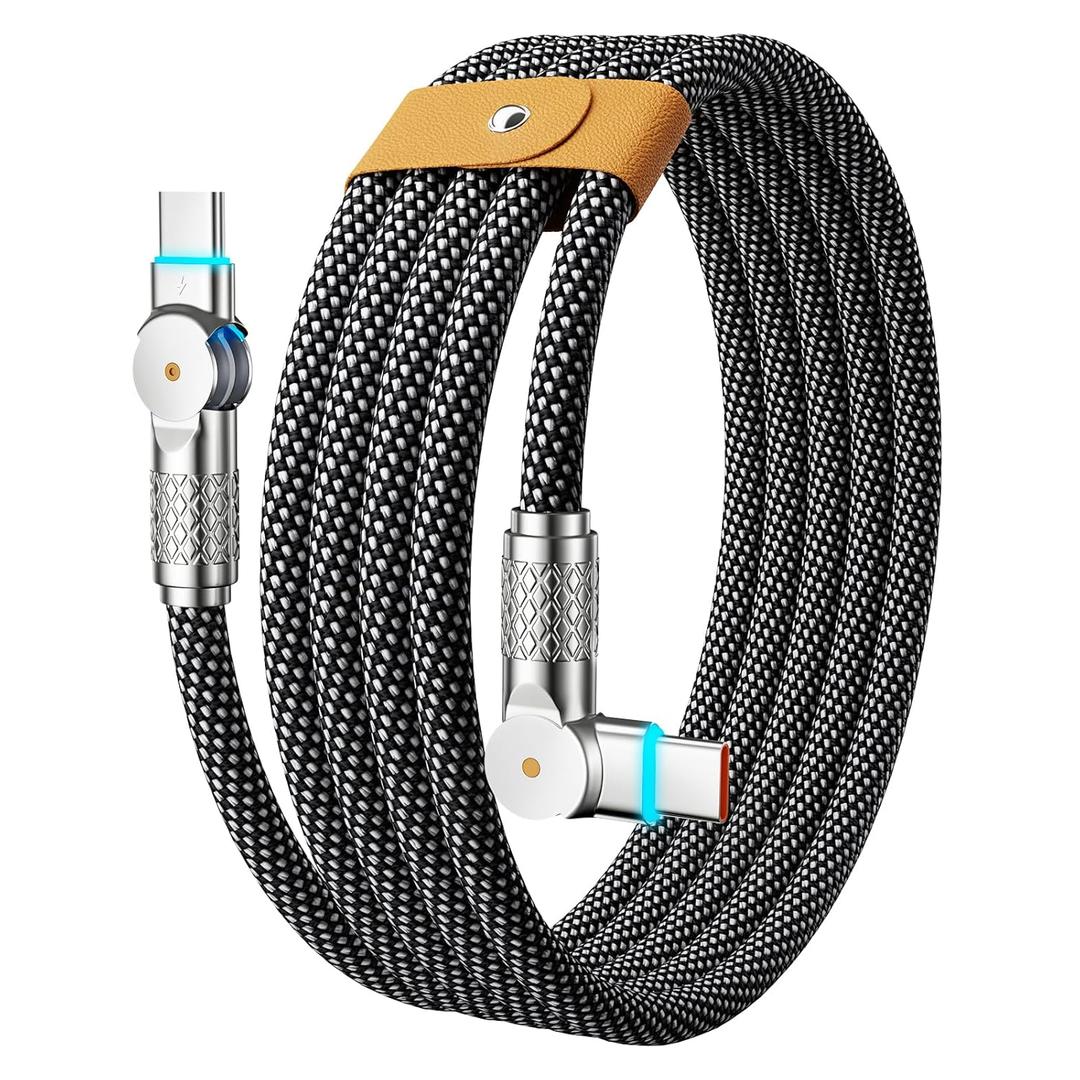 240W USB C to USB C Cable 10FT,180Rotation Long USB C Cable Fast Charging, USB 2.0 Nylon Braided Type C Charger Cord for iPhone 17/16/15,MacBook,iPad