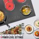 30 Inch Electric Cooktop, Built-in 5 Burner Electric Stovetop 8400W, 30" Glass Ceramic Cook Top with Expanded Zone, Child Safety Lock, Timer, Pause Control, 220V - 240V Hard Wire, No Plug