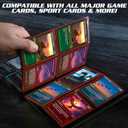 Monster 4 Pocket Trading Card Album -Matte Teal Binder, Anti-Theft & Anti-Drop TCG Protection w Side Loading Pockets, Holds 160 Cards-Compatible with Yugioh, Pokemon, MTG Magic the Gathering Cards