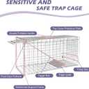 Live Feral Cat Trap Cage with Cover, Heavy Duty Folding Animal Traps Cage for Stray Cats, Humane Cat Trap for Raccoon, Squirrel, Skunk, Catch and Release - (32 x 10 x 12 inches)