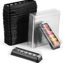 Macaron Boxes with Clear Lids, 50 Pcs Macaroon Containers with 6 Grids, Plastic Gift Packaging Boxes, Dessert Display Cases for Truffles Cakes, Chocolates, Cupcakes, Cookies