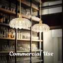 FEMILA 10.4" Gold Pendant Light, Vintage Pendant Lighting with Flower Glass, Pendant Light for Kitchen Island Bedroom Hotel Living Room, 4FJX82MIL BG