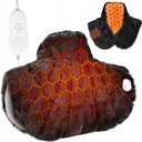 Nalax Heating Pad for Neck and Shoulders and Back, Luxurious Faux Rabbit Fur Fabric, 4lb Tourmaline Weighted Heating pad, 6 Heat Settings,2H Auto Off, Memory Function, Valentine Gift for Women 24"x 20"