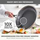 GreenPan Hybrid 10 Nonstick Stainless Steel Frying Pan, APEX Tri-Ply Thermobond PFAS-Free Ceramic Skillet, Induction & All Cooktop Compatible, Oven Temp to 850F, Dishwasher Safe, Silver
