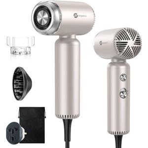 Dual Voltage Travel Hair Dryer, Mini High-Speed Blow Dryer for Fast Drying, Ionic Hairdryer with Diffuser Gift Women, Lightweight Compact Portable,Quiet,European International 100-240V,White