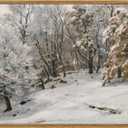 ARPEOTCY Framed Canvas Wall Art, Winter Landscape Christmas Decor, Living Room Snow Scenery Paintings Wall Decor, Home Bedroom Bathroom Vintage Decorations, Christmas Holiday Gifts, 12x16 Inch
