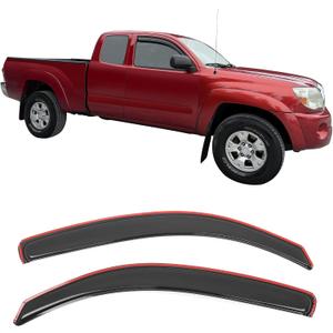 IKON MOTORSPORTS in Channel Window Visors Compatible with 2005-2015 Toyota Tacoma Access Cab, Slim Style Acrylic Smoke Rain Guards, Side Window Wind Deflectors 2PCS