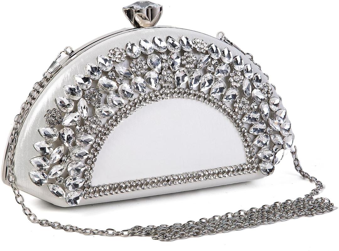 Womens Sparkly Rhinestone Glitter Clutch Purse Evening Handbag Shoulder Bag for Wedding Party Prom