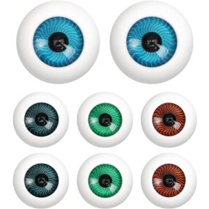 8 Pieces 26mm 1 Inch Halloween Eyes Scary Eyes Plastic Half Round Doll Eyeballs Halloween Horror Props for Halloween DIY Accessories