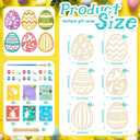 Chumia 60 Pcs Spring Wooden Ornament Craft Kit to Paint Unfinished Wooden Egg Hanging Decorations 12 Wood Cutout DIY Ornament, 12 Drawing Brush, 12 Paints, 12 Gift Card, 12 Rope for Spring Party Favor